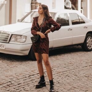 ❤️Sale❤️ Zara Animal Print Wrap Dress NWT